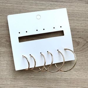 H&M Set of 3 Gold Hoop Earrings